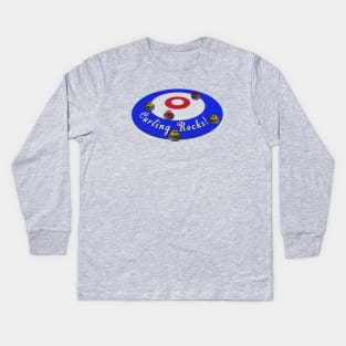 Curling Rocks Curling Circle Ice Curling Stone Kids Long Sleeve T-Shirt